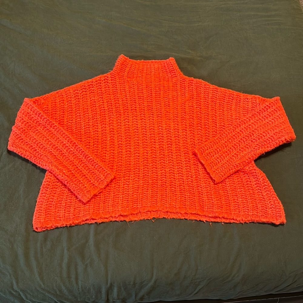 Aerie cropped orange sweater